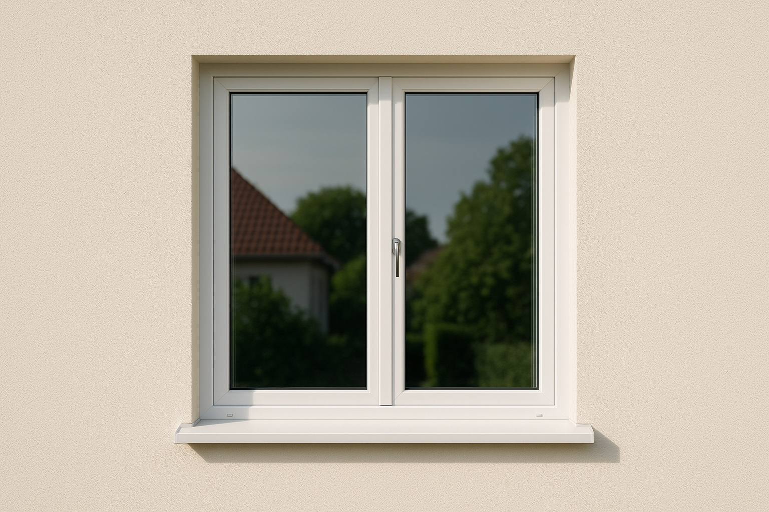 Neue moderne Fenster nach der Erneuerung
