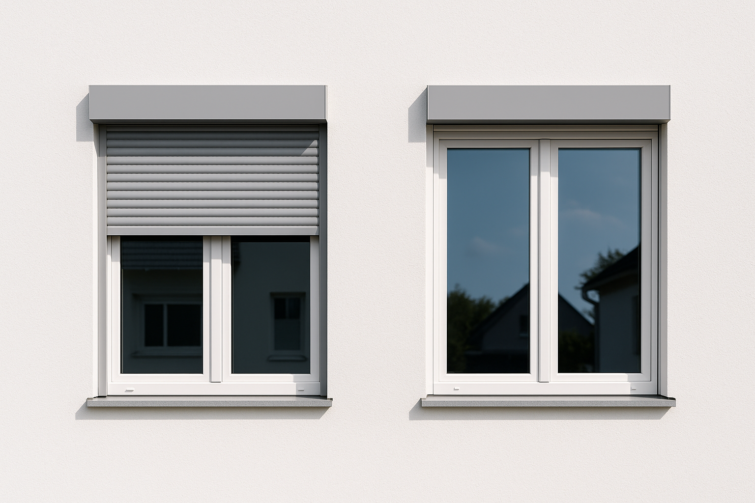 Fenster mit neuen Rolladen
