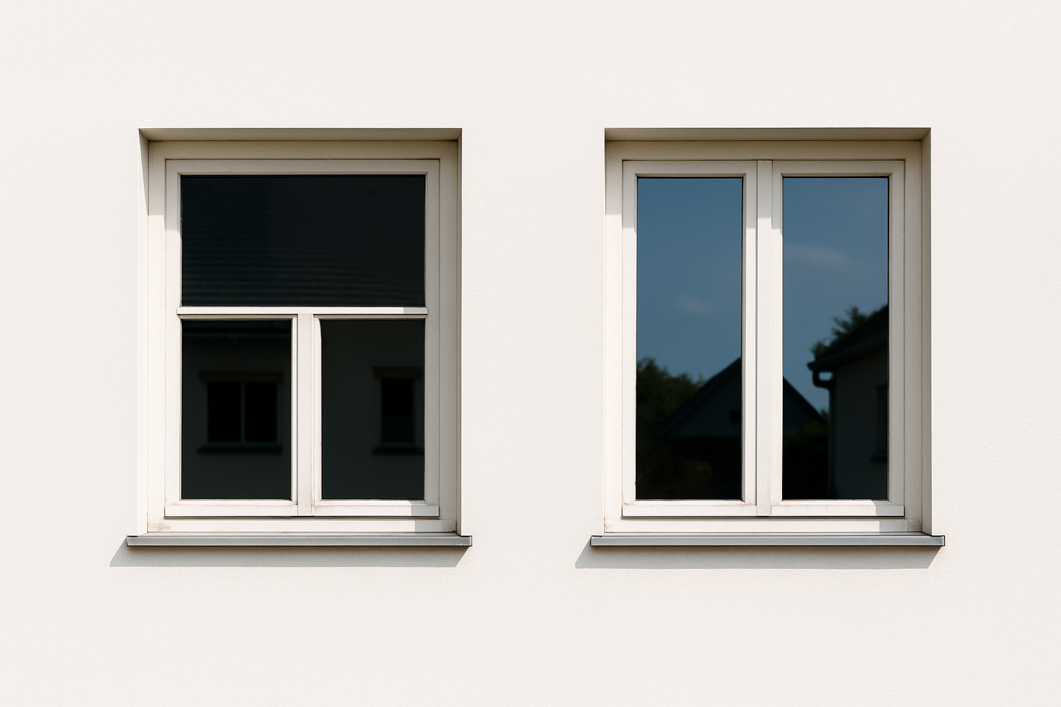Fenster ohne Rolladen, ungeschützt