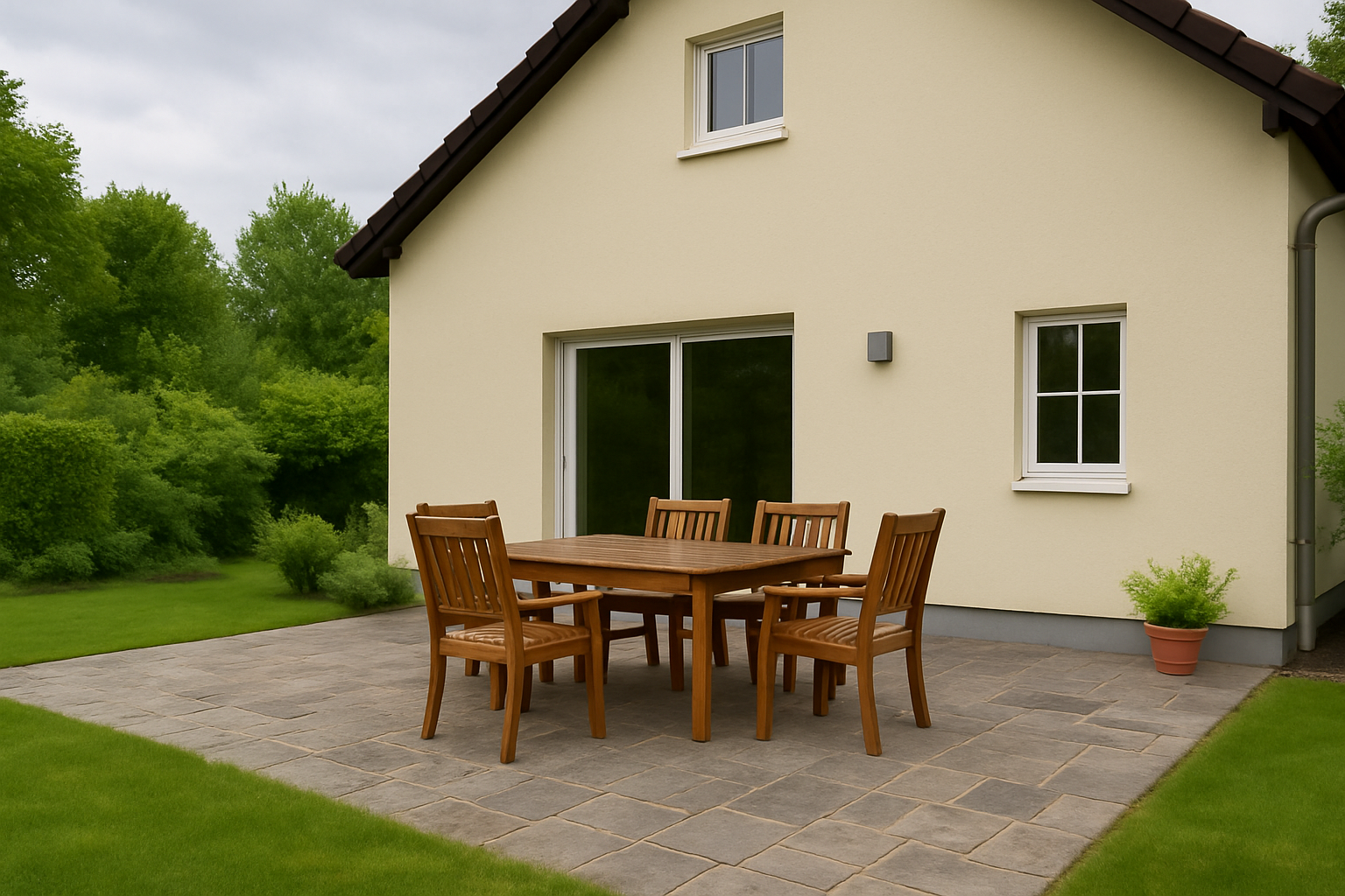 Offene Terrasse ohne Überdachung